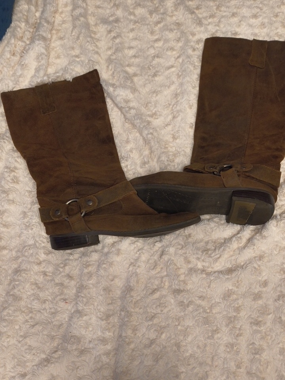 Women’s Brown Suede Mid-Calf Heeled Boots